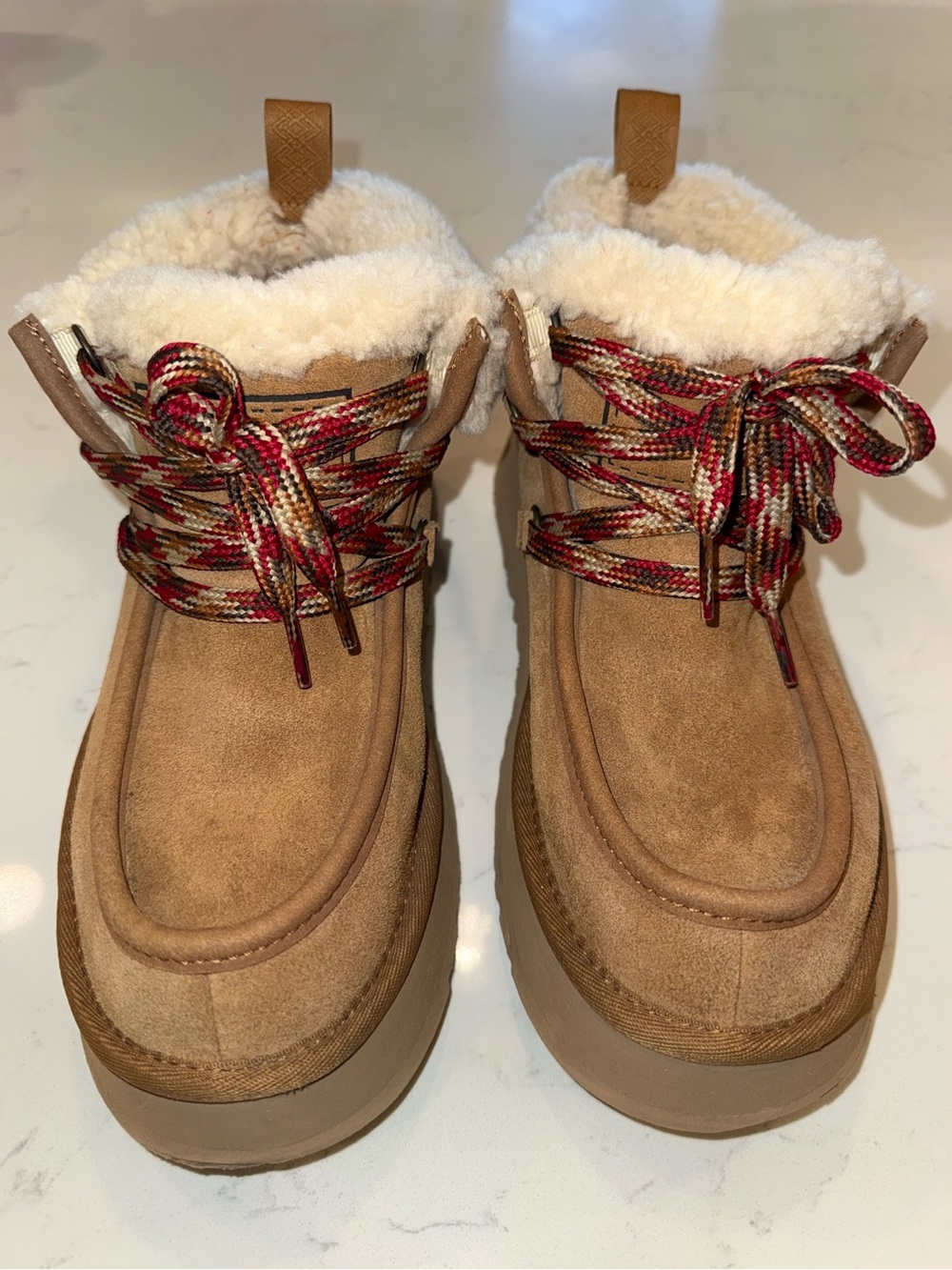 UGG Women’s Tan Suede Winter Lace-Up Boots
